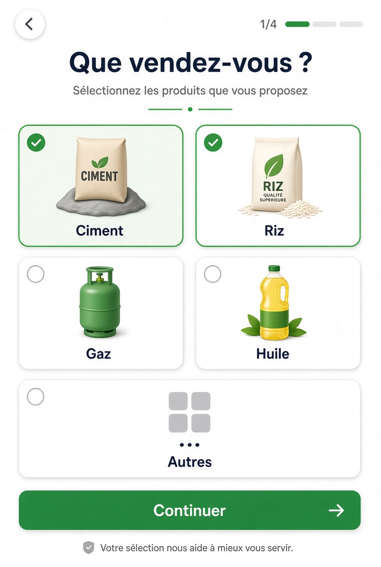 Aperçu AfriDepot — Produits